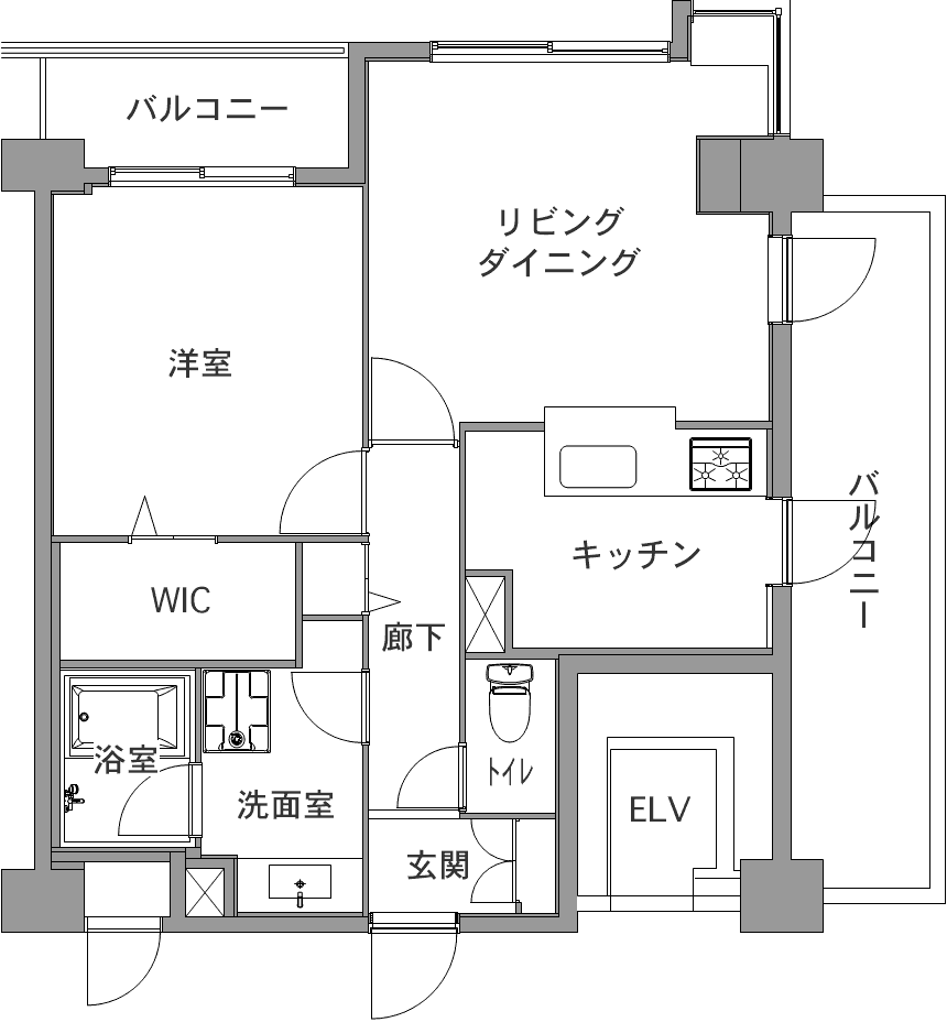 中古マンションのリノベーション前の間取り図